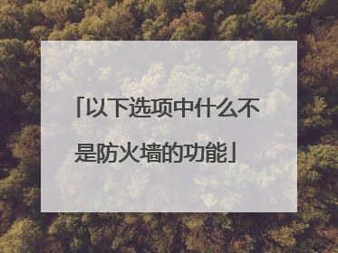 以下选项中什么不是防火墙的功能