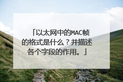 以太网中的MAC帧的格式是什么?并描述各个字段的作用。