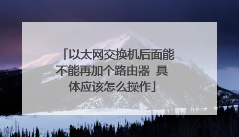 以太网交换机后面能不能再加个路由器 具体应该怎么操作