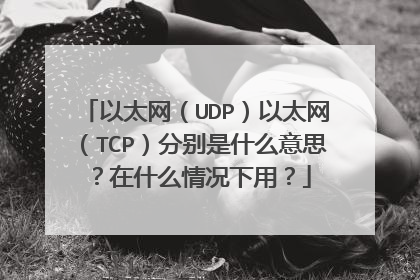以太网（UDP）以太网（TCP）分别是什么意思？在什么情况下用？