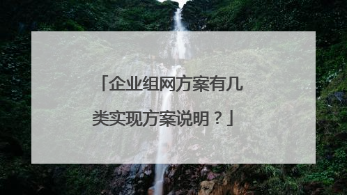 企业组网方案有几类实现方案说明？