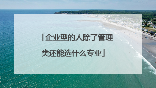 企业型的人除了管理类还能选什么专业