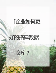 企业如何更好的搭建数据仓库？