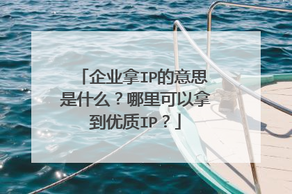 企业拿IP的意思是什么？哪里可以拿到优质IP？