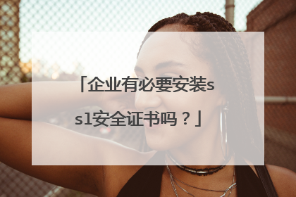 企业有必要安装ssl安全证书吗？