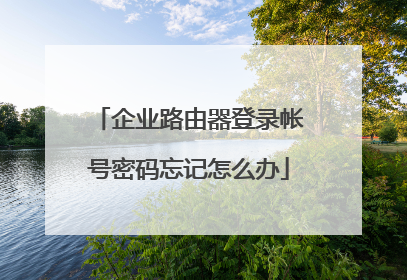 企业路由器登录帐号密码忘记怎么办