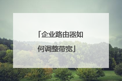 企业路由器如何调整带宽