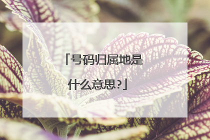 号码归属地是什么意思?