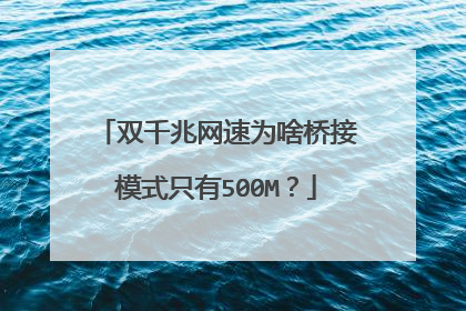 双千兆网速为啥桥接模式只有500M？