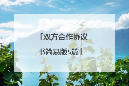 双方合作协议书简易版5篇