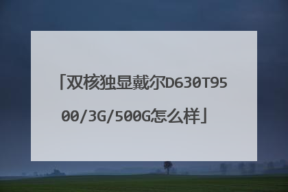 双核独显戴尔D630T9500/3G/500G怎么样