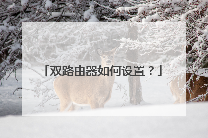 双路由器如何设置？