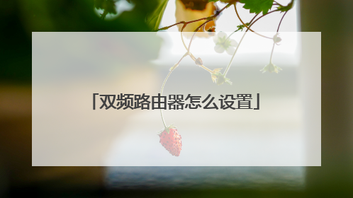 双频路由器怎么设置