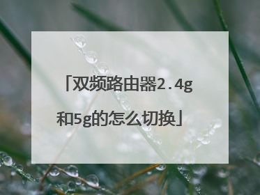 双频路由器2.4g和5g的怎么切换