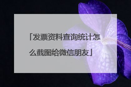 发票资料查询统计怎么截图给微信朋友