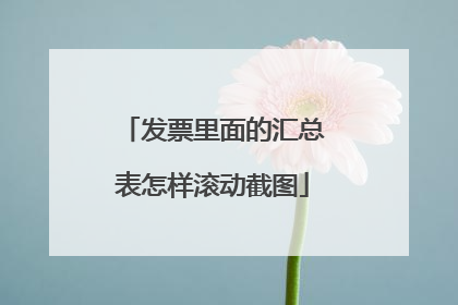 发票里面的汇总表怎样滚动截图