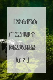 发布招商广告到哪个网站效果最好?