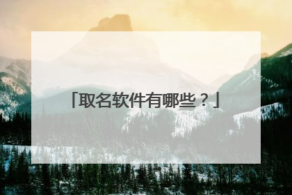 取名软件有哪些?