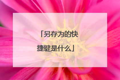 另存为的快捷键是什么