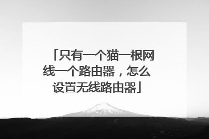 只有一个猫一根网线一个路由器,怎么设置无线路由器
