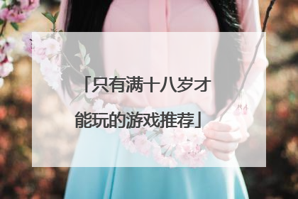 只有满十八岁才能玩的游戏推荐