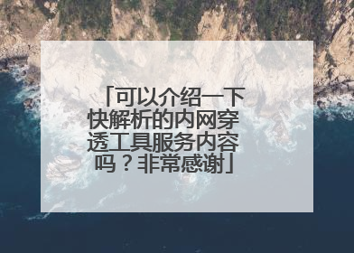 可以介绍一下快解析的内网穿透工具服务内容吗？非常感谢