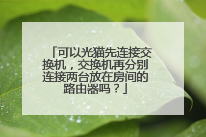 可以光猫先连接交换机,交换机再分别连接两台放在房间的路由器吗?