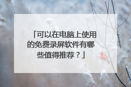 可以在电脑上使用的免费录屏软件有哪些值得推荐?