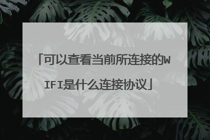 可以查看当前所连接的WIFI是什么连接协议