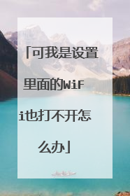 可我是设置里面的WiFi也打不开怎么办