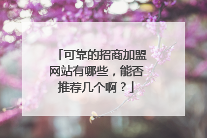 可靠的招商加盟网站有哪些，能否推荐几个啊？