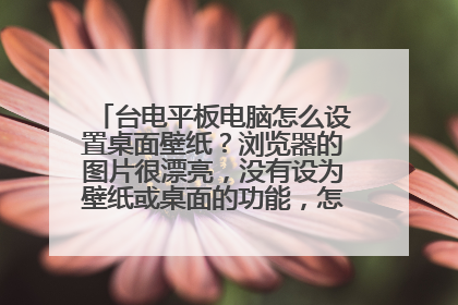 台电平板电脑怎么设置桌面壁纸?浏览器的图片很漂亮,没有设为壁纸或桌面的功能,怎么办啊??