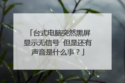 台式电脑突然黑屏 显示无信号 但是还有声音是什么事?
