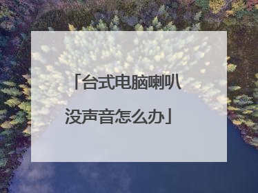 台式电脑喇叭没声音怎么办