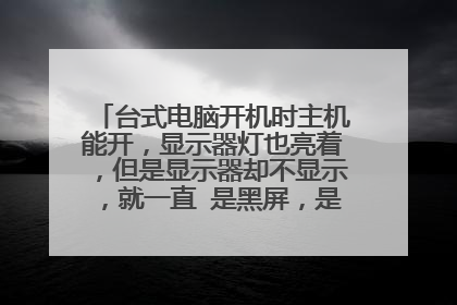台式电脑开机时主机能开,显示器灯也亮着,但是显示器却不显示,就一直 是黑屏,是什么原因啊?