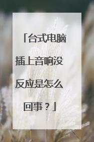 台式电脑插上音响没反应是怎么回事?