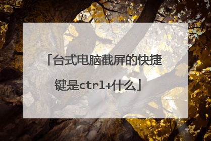 台式电脑截屏的快捷键是ctrl+什么