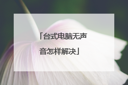 台式电脑无声音怎样解决