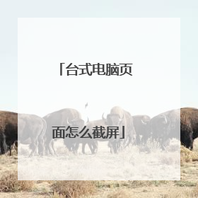 台式电脑页面怎么截屏