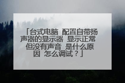 台式电脑 配置自带扬声器的显示器 显示正常 但没有声音 是什么原因 怎么调试?