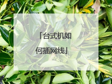 台式机如何插网线