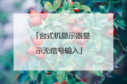 台式机显示器显示无信号输入