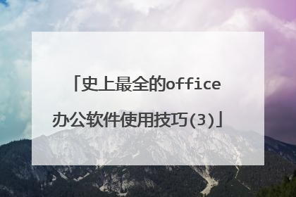 史上最全的office办公软件使用技巧(3)