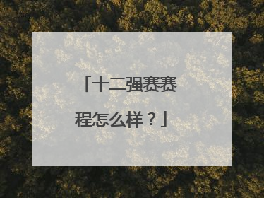 十二强赛赛程怎么样？