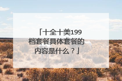 十全十美199档套餐具体套餐的内容是什么?