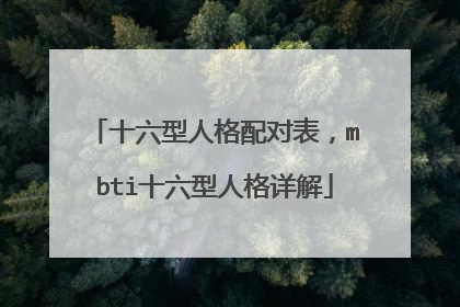 十六型人格配对表,mbti十六型人格详解