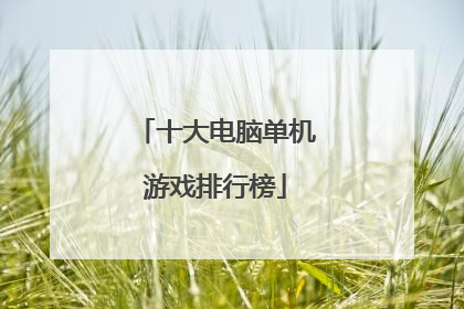 十大电脑单机游戏排行榜