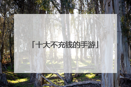 十大不充钱的手游