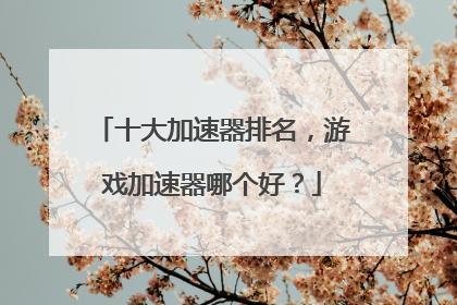 十大加速器排名，游戏加速器哪个好？