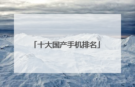 十大国产手机排名